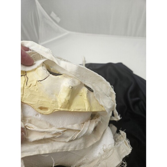 Vintage FUN WORLD DIV RIP Skull Skeleton Mask Long White Hair Halloween - Picture 8 of 10